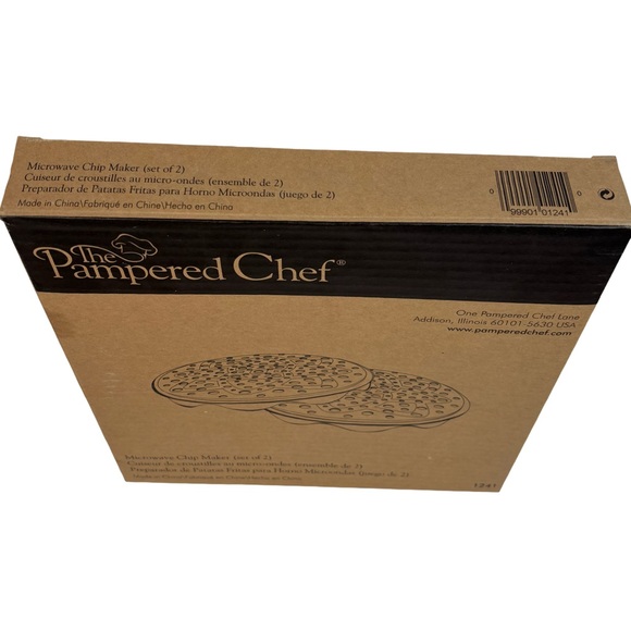 The Pampered Chef #1241 Microwave Chip Maker Set of 2 New In Box - Picture 5 of 9